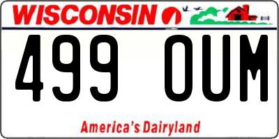 WI license plate 499OUM