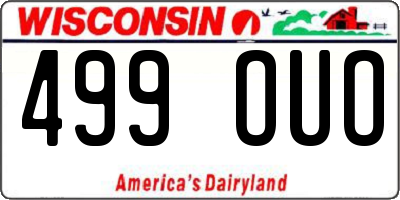 WI license plate 499OUO