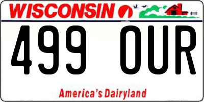 WI license plate 499OUR