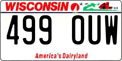 WI license plate 499OUW