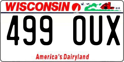 WI license plate 499OUX