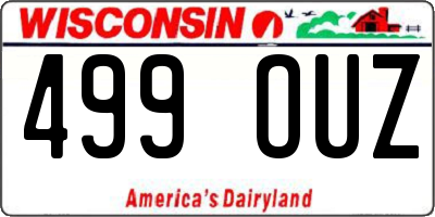 WI license plate 499OUZ