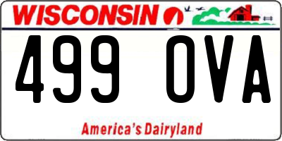 WI license plate 499OVA