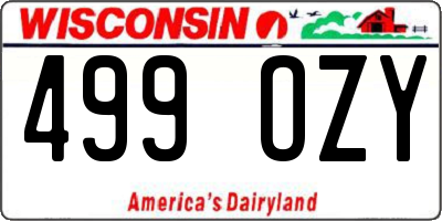 WI license plate 499OZY