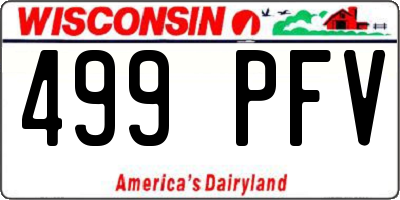 WI license plate 499PFV
