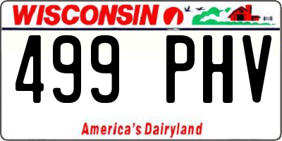 WI license plate 499PHV