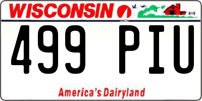 WI license plate 499PIU