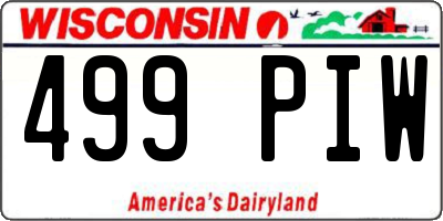 WI license plate 499PIW