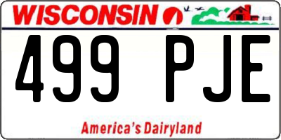 WI license plate 499PJE