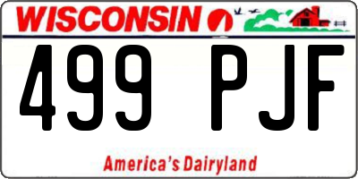 WI license plate 499PJF