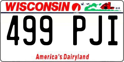 WI license plate 499PJI