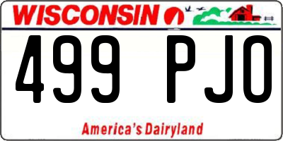WI license plate 499PJO