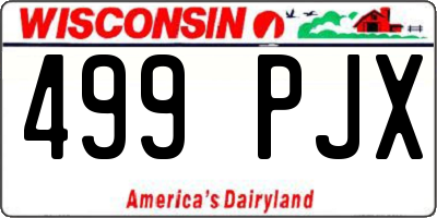 WI license plate 499PJX
