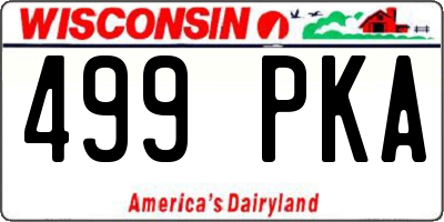 WI license plate 499PKA