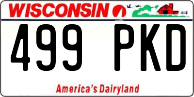 WI license plate 499PKD