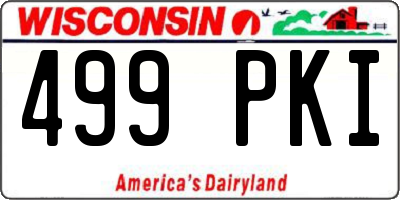 WI license plate 499PKI