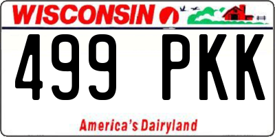 WI license plate 499PKK