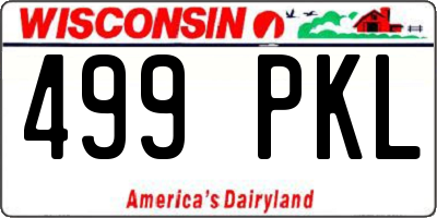 WI license plate 499PKL