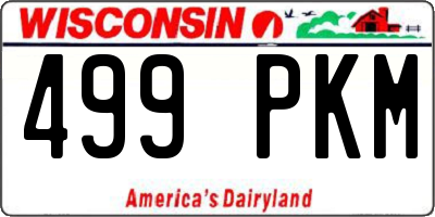 WI license plate 499PKM