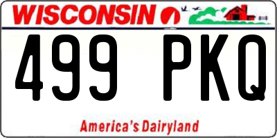 WI license plate 499PKQ