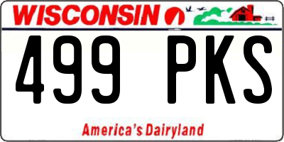 WI license plate 499PKS