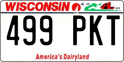 WI license plate 499PKT