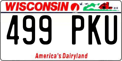 WI license plate 499PKU