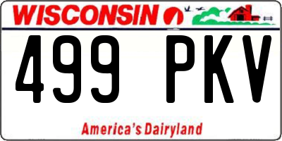 WI license plate 499PKV