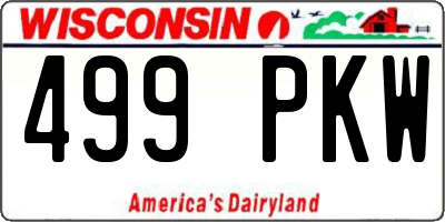 WI license plate 499PKW
