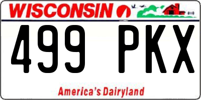 WI license plate 499PKX