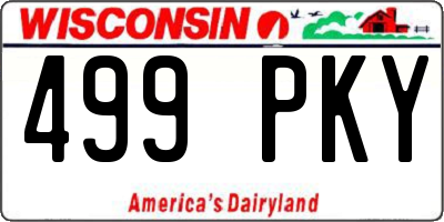 WI license plate 499PKY