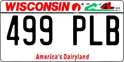 WI license plate 499PLB