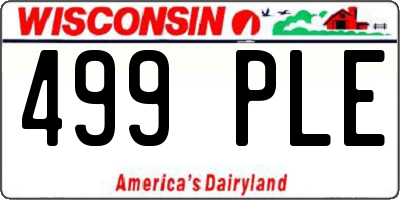 WI license plate 499PLE