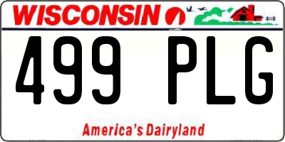 WI license plate 499PLG