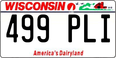 WI license plate 499PLI
