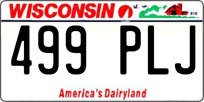 WI license plate 499PLJ