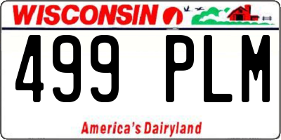 WI license plate 499PLM