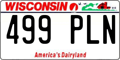 WI license plate 499PLN