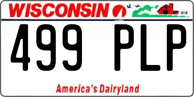 WI license plate 499PLP