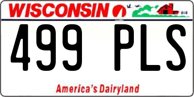 WI license plate 499PLS