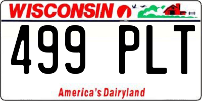 WI license plate 499PLT
