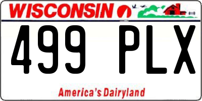 WI license plate 499PLX
