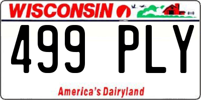 WI license plate 499PLY