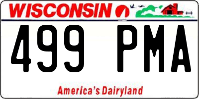 WI license plate 499PMA