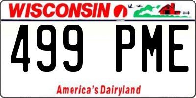 WI license plate 499PME