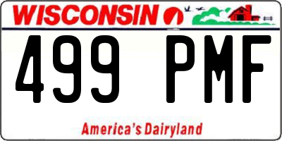 WI license plate 499PMF