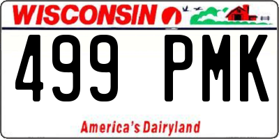 WI license plate 499PMK