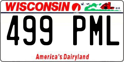 WI license plate 499PML