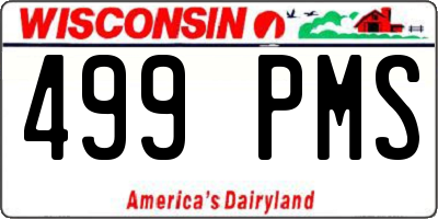 WI license plate 499PMS