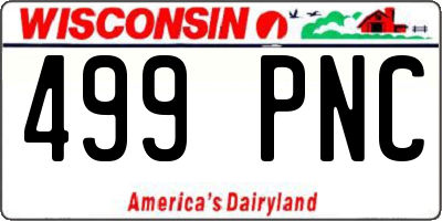 WI license plate 499PNC